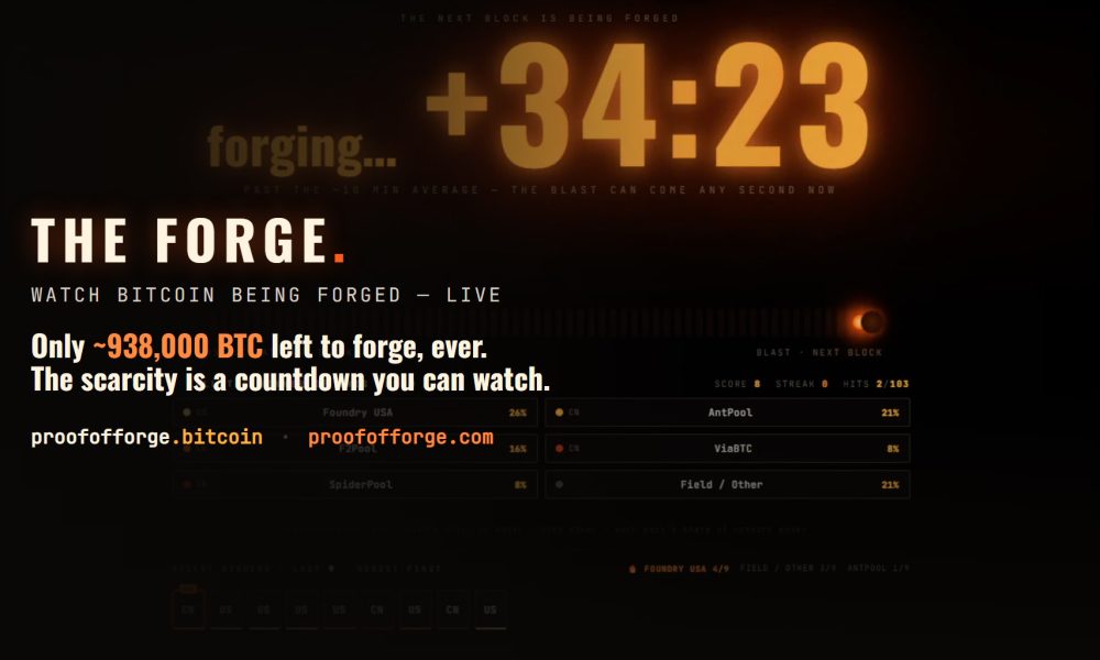 proofofforge.bitcoin — Watch Bitcoin Being Forged, Live